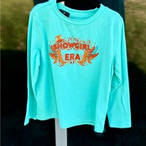 Kids Long-Sleeve Tee - Turquoise "Showgirl" Graphic